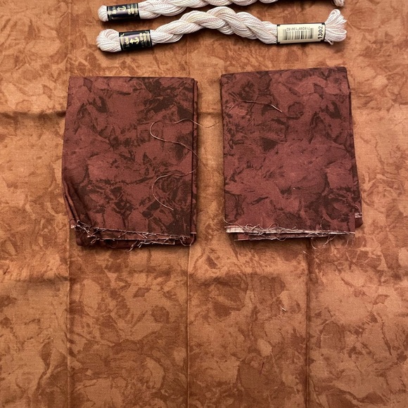 Michael Miller-KRYSTAL Four Fabric Samples 20x20 Chocolate Swirl + Anchor Cotton - Picture 4 of 7